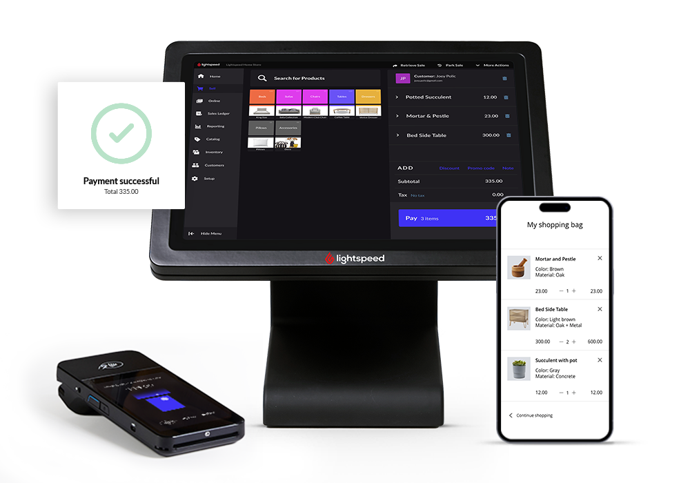 Lightspeed payment terminal and mobile commerce